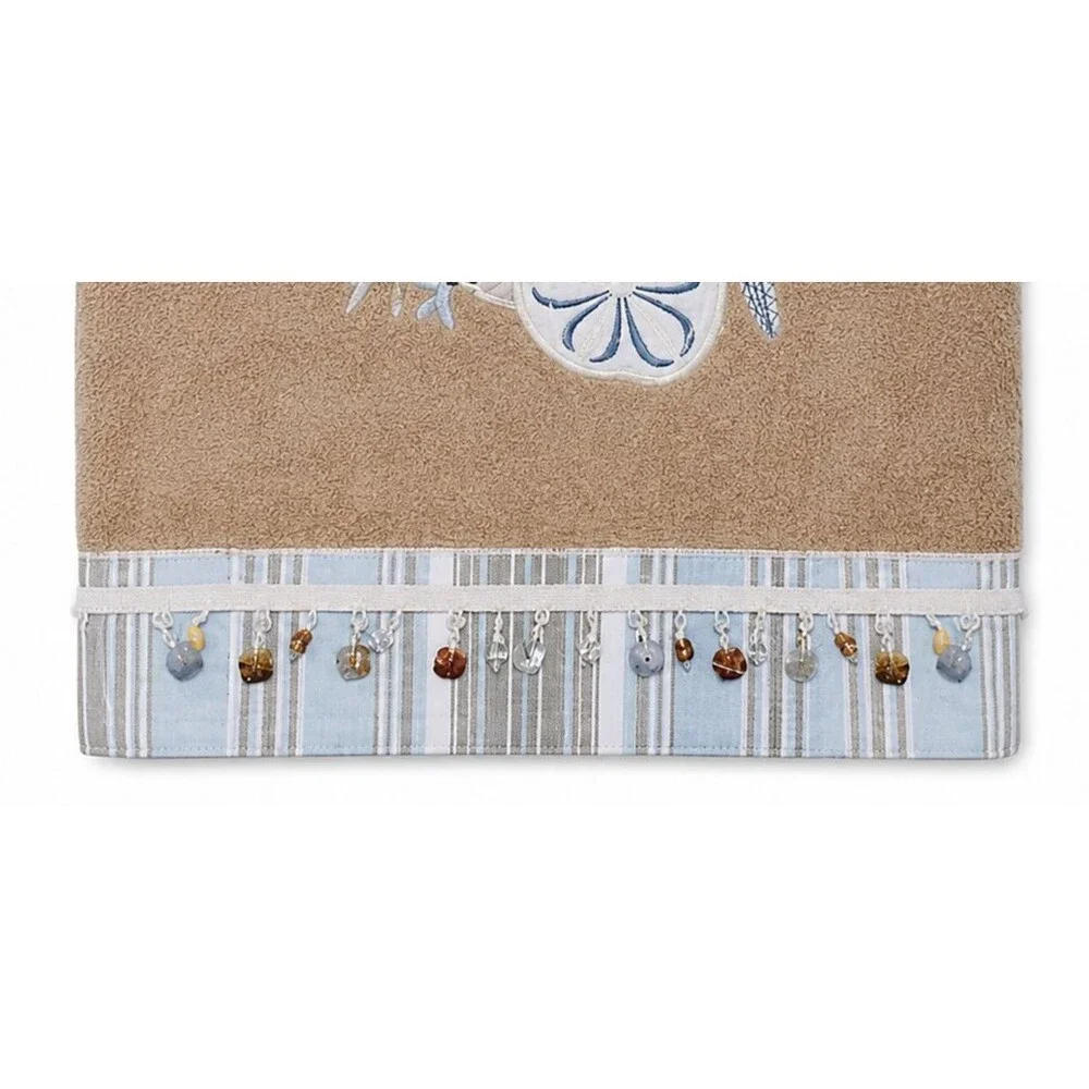 Avanti By The Sea Bath Towels Embroidered Beaded Beach Summer Home Set of 2
